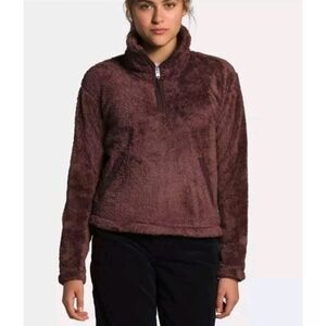 The North Face Fuzzy Fleece Women’s 1/4 Zip Pull Over Mauve Womens Medium Brown‎